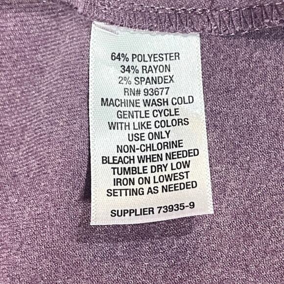 Liz Claiborne Sleeveless Side Tie Heather Grape Shake 2X - Picture 7 of 7